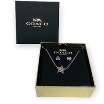 Coach Jewelry Set 3 Piece Earrings Necklace Rainbow - £47.48 GBP
