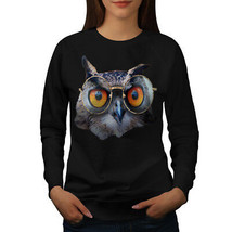 Wellcoda Owl Glasses Hippie Womens Sweatshirt, Bird Casual Pullover Jumper - £23.10 GBP+