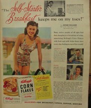 Vintage 1941 Magazine Print Ad Kellogs Corn Flakes And Esther Williams - £6.08 GBP
