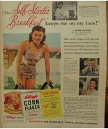 Vintage 1941 Magazine Print Ad KELLOGS CORN FLAKES and ESTHER WILLIAMS - £6.07 GBP