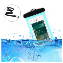 6inch Universal Waterproof Pouch Underwater Phone Cases Bag Cover - Blue - £6.22 GBP