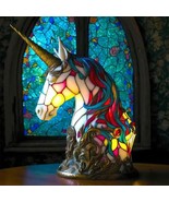 3d Unicorn Table Lamp Series Stained Glass Stained Night Light Retro Des... - $58.94 CAD
