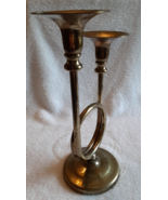 Home Interiors &amp; Gifts - Trumpet Candelabra - brass tone -  by Weaver Ma... - £7.85 GBP