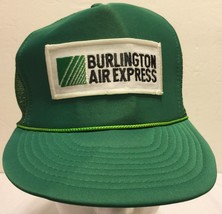 VTG Burlington Air Express Green Mesh Trucker Snapback Hat BAX Global Fr... - $49.49