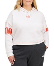 PUMA Womens Logo Hoodie Size 2X Color White - £39.29 GBP