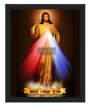 JESUS CHRIST OF NAZARETH DIVINE MERCY I TRUST IN YOU 8X10 FRAMED PHOTO - £15.72 GBP