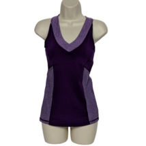 Champion Womens Athletic Tank Top Size XS Purple Shelf Bra V Neck - $15.25