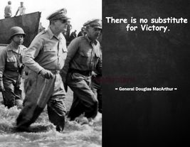 GENERAL DOUGLAS MACARTHUR FAMOUS QUOTE PHOTO PRINT THERE IS NO SUBSTITUT... - $4.84+