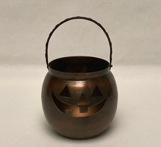 Vintage metal Halloween jack-o-lantern pumpkin tea light candle holder Hosley? - £4.05 GBP