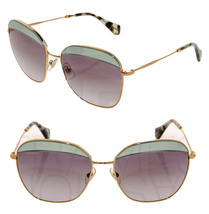 MIU MIU NOIR 53Q Square Gold Opal Green Gradient Sunglasses MU53QS Authentic - £134.73 GBP