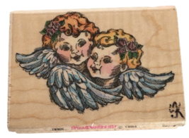 Stampendous Rubber Stamp Winged Cherubs Angels Religious Card Making Crafts - $3.99