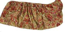 Ralph Lauren Randolph Queen Bed Skirt Dust Ruffle Red Paisley Cotton Sateen - $59.00