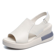 Fashion Casual Wedges Sandals Summer Women New 100% Genuine Leather Open Toe Hig - £75.32 GBP