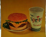 Vintage Coca-Cola Co Sprite &amp; Cheesburger  Litho Sign Plastic for Menu B... - $129.99