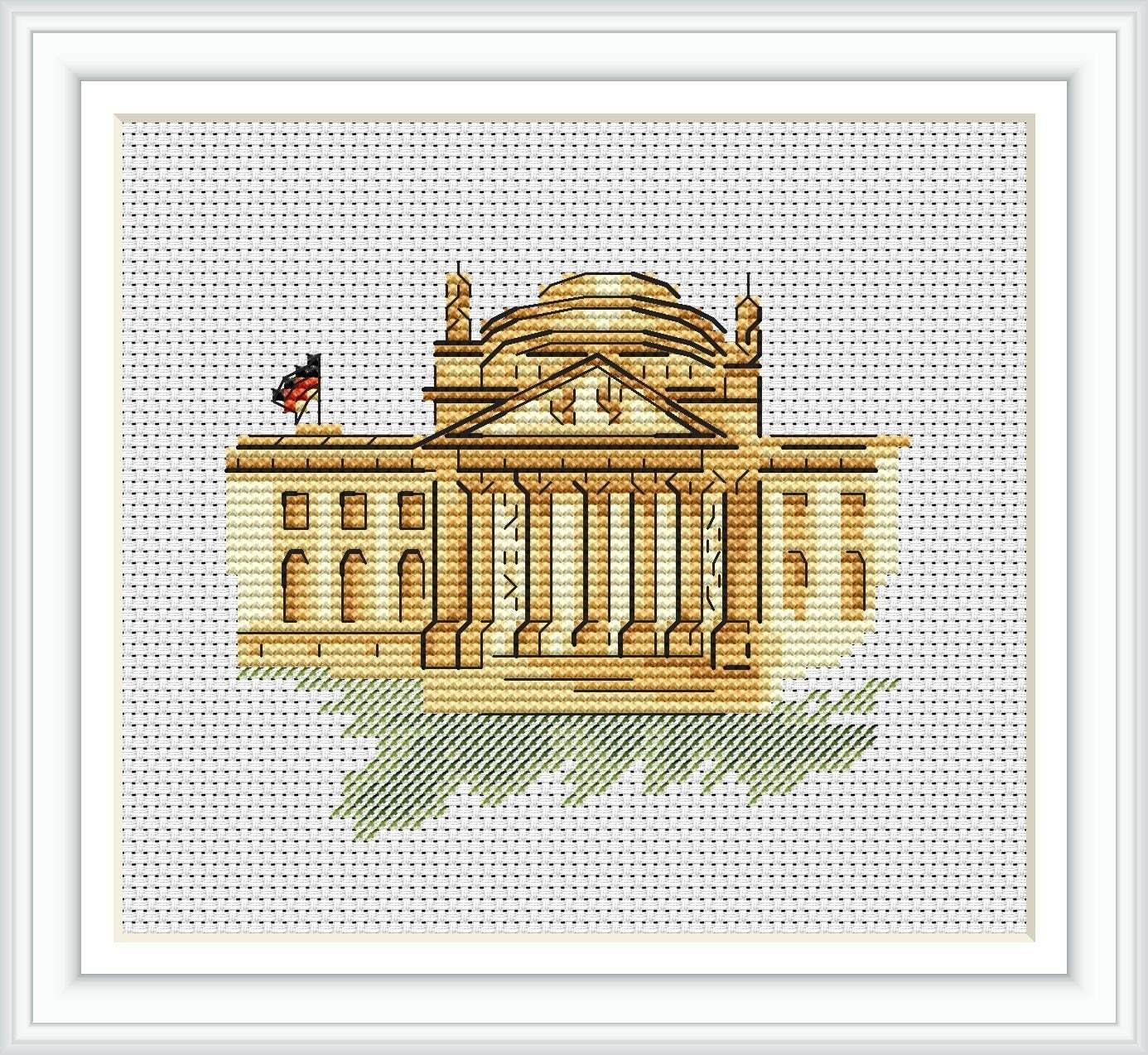 Germany Cross Stitch Berlin Pattern pdf – Travel cross stitch Germany em... - $3.29