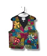 Chicos Womens Embroidered Floral Vest Size 1 Medium 8-10 Multicolor Boho... - $19.95