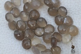 8 inch faceted heart shape chalcedony quartz  gemstone beads, 10--11 mm, natural - £37.95 GBP