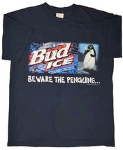 VINTAGE 90s BUD ICE BEWARE THE PENGUINS T SHIRT (XL) WILD OATS MADE IN USA - $53.96