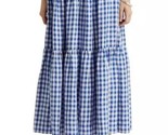 Ralph Lauren Black Label Gingham Tiered Linen Maxi Skirt sz 8 Prairie Pe... - $34.64