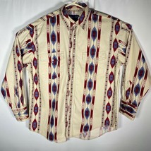 Wrangler X-Long Tails Sz 17-35 Aztec Southwestern Pattern Shirt Snap Button - £27.25 GBP