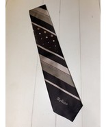 Oleg Cassini Tie Necktie Men Brown With Dots &amp; Diagonal Stripes Silk Vin... - $20.22 CAD