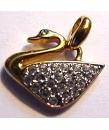 Swarovski Crystal Swan Goldtone Pendant 1 Inch Charm - €42,91 EUR