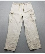 Abercrombie &amp; Fitch Cargo Pants Mens 36x32 Ivory Baggy Pockets Paratrooper - $1,000.73 MXN