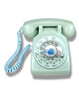 Vintage Teal Blue Turquoise Rotary Dial Telephone MCM ITT Phone Retro St... - £102.08 GBP
