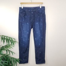 NYDJ | Faded Star Print Straight Leg Ankle Jeans, size 8 - £22.82 GBP