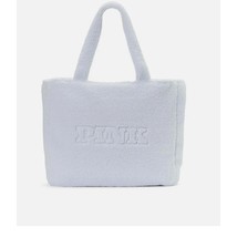 Victoria&#39;s Secret Pink Light Blue Sherpa Tote Weekender Bag  - $26.73