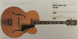 1969 Gibson Super 400 CN WAL Hollow Body Guitar Fridge Magnet 5.25&quot;x2.75... - £3.06 GBP