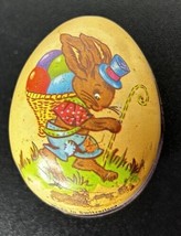 Vintage Tin Metal Easter Egg Bunny Rabbit Made In SWITZERLAND - $22.20