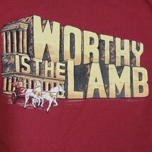 Vintage Worthy is the Lamb Christian Jesus Maroon Shirt Mens Sz M - $656.73 MXN Vintage Worthy is the Lamb Christian Jesus Maroon Shirt Mens Sz M - $656.73 MXN