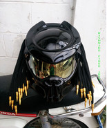 Schwarzer maßgeschneiderter Predator Motorradhelm - $487.02