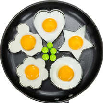 Stainless Steel Fried Egg Molds - Heart Bear Star Flower Shaped Cooking ... - £8.13 GBP+