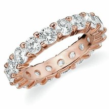 3ct Diamond Open Gallery Shared Prong Eternity Band Ring 14k Rose Gold - £2,275.83 GBP
