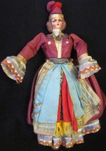 VINTAGE ANTIQUE CLOTH &amp; PLASTIC DOLL FIGURINE BALKANS TURKISH OUTFIT - $4.00