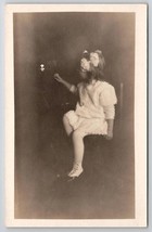 RPPC Adorable Little Hair Bows Real Photo Seated Studio Photo Postcard T25 - £4.75 GBP