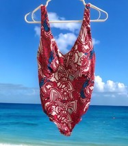 Island Rays Womens SIZE 2X One Piece Swimsuit Pink White Blue Paisley Fl... - $424.13 MXN