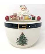 Spode Christmas Tree Santa Nut Bowl  Handpainted Holiday Serving Dish Re... - £22.70 GBP