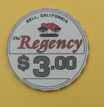 The Regency $3  Bell California Casino Chip - $74.63 MXN