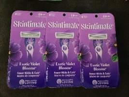 3  Skintimate Disposable Exotic Violet Blooms Razors - 4 Ct pack (K48) - £10.47 GBP