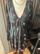 A new day floral black dress country girl outfit size L long sleeve shor... - $24.75