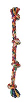 Mammoth Pet Products Cloth Dog Toy Rope 4 Knot Tug Assorted 1ea/27 in, LG - £12.55 GBP
