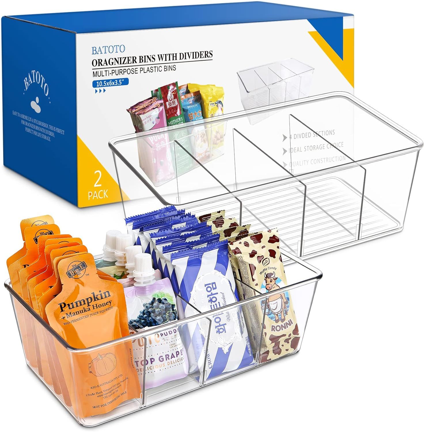 Batoto Pantry Organization And Storage Bins, Refrigerator Organizer Bins... - $31.99