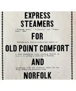 Old Dominion Steamship Co 1897 Advertisement Victorian Boats Virginia DW... - $737.70 MXN