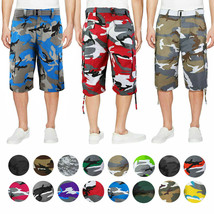 Men&#39;s Tactical Military Army Camo Camouflage Slim Fit Cargo Shorts With ... - $34.29+