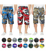 Men&#39;s Tactical Military Army Camo Camouflage Slim Fit Cargo Shorts With ... - £27.09 GBP+