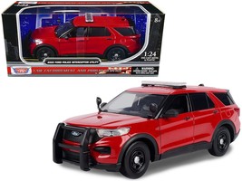 2022 Ford Police Interceptor Utility Unmarked Red 1/24 Diecast Model Car by Moto - $1,808.89 MXN
