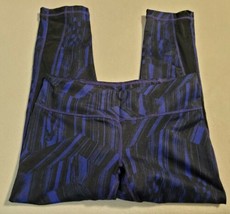 Zella Blue Small Yoga Pants Leggings Full Length Capris Geometric Mesh Workout - £11.44 GBP